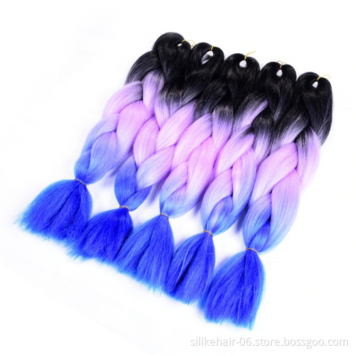 Long Jumbo Braid Hair Two Colored 24" 100g Crochet Braids Expression attachment Synthetic Expression Braiding Bulk  Hair